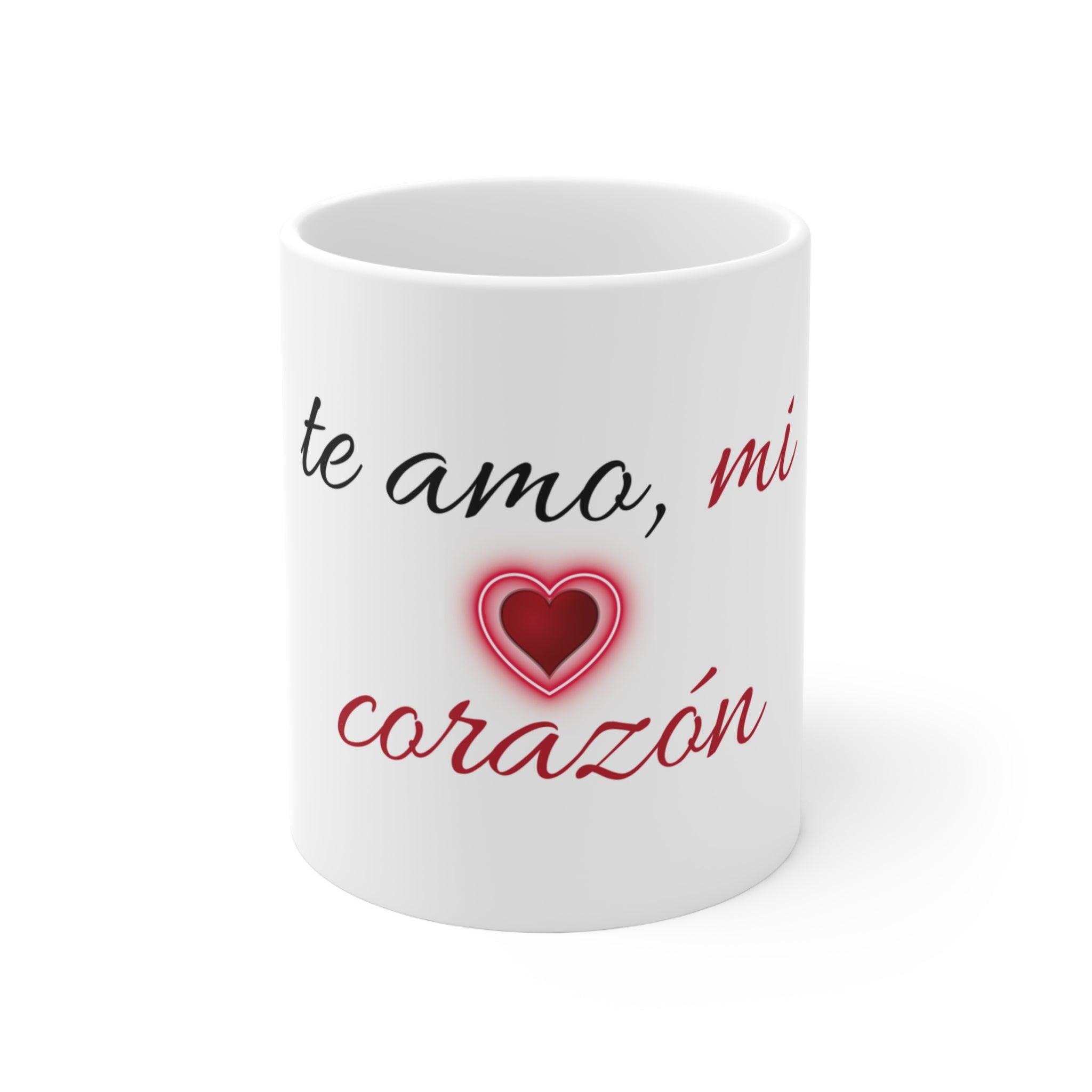 Spanish "Te Amo, Mi Corazón" Heart Ceramic Coffee Mug – 11oz & 15oz