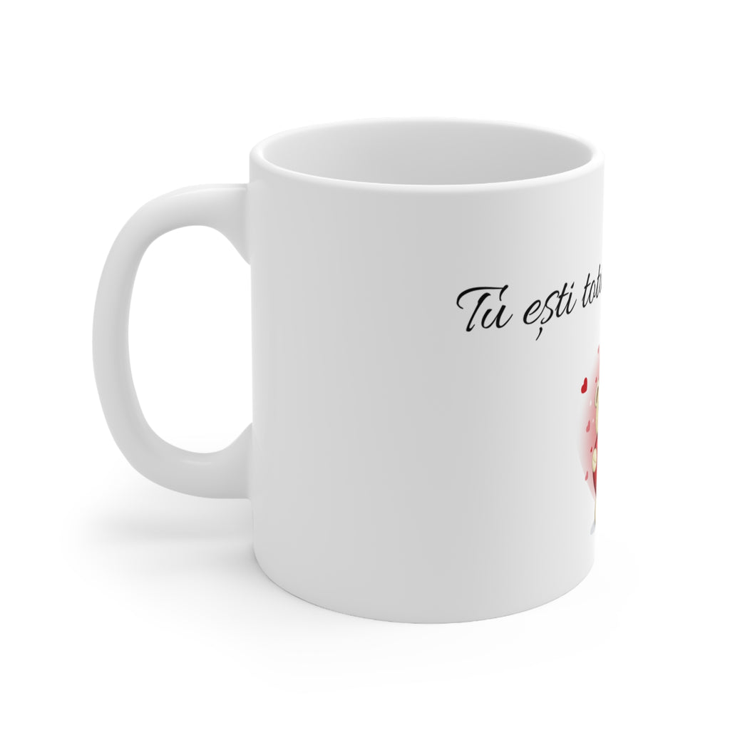 Coffee Mug — "Tu ești tatul pentru mine" Cute Teddy Heart Gift (11oz/15oz)