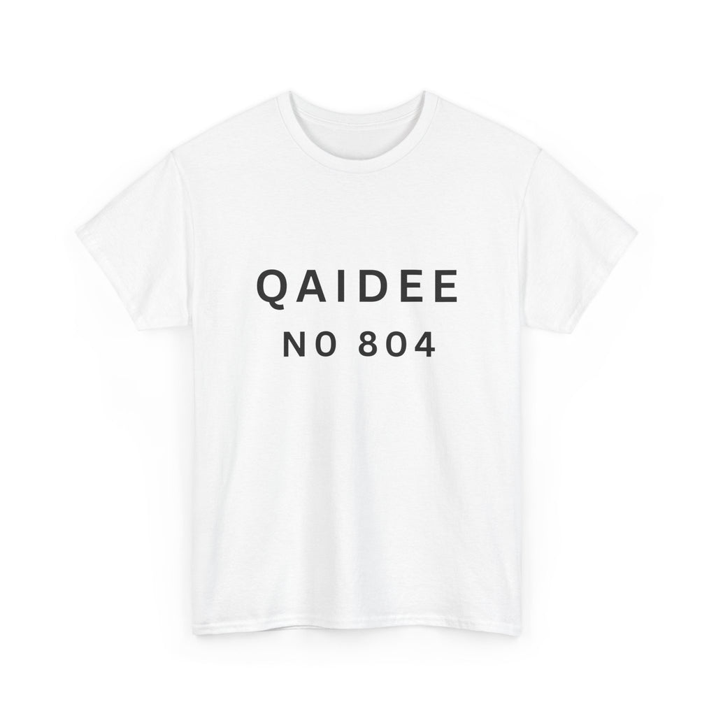 QAIDEE No 804 T‑Shirt — Minimalist Text Graphic Tee
