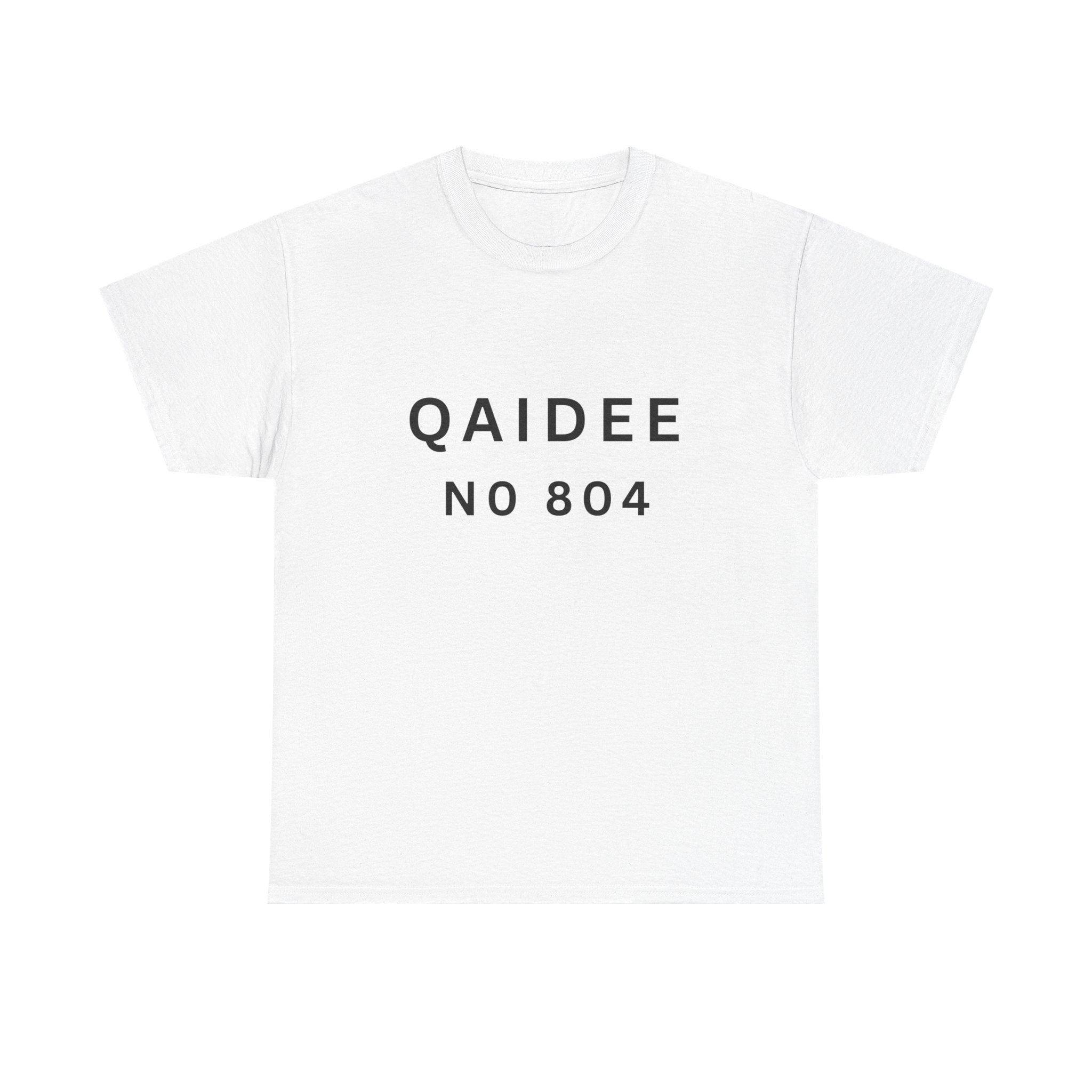 QAIDEE No 804 T‑Shirt — Minimalist Text Graphic Tee