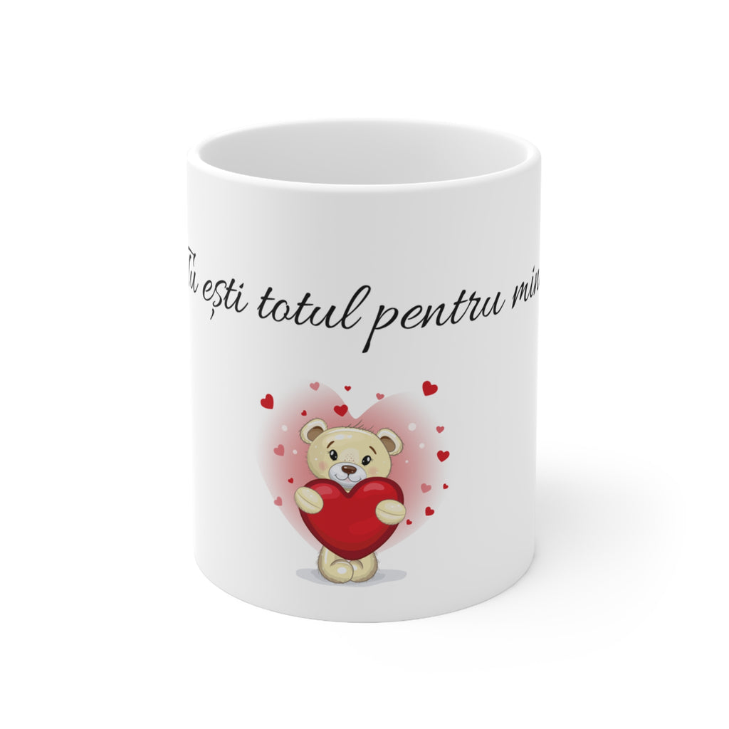 Coffee Mug — "Tu ești tatul pentru mine" Cute Teddy Heart Gift (11oz/15oz)