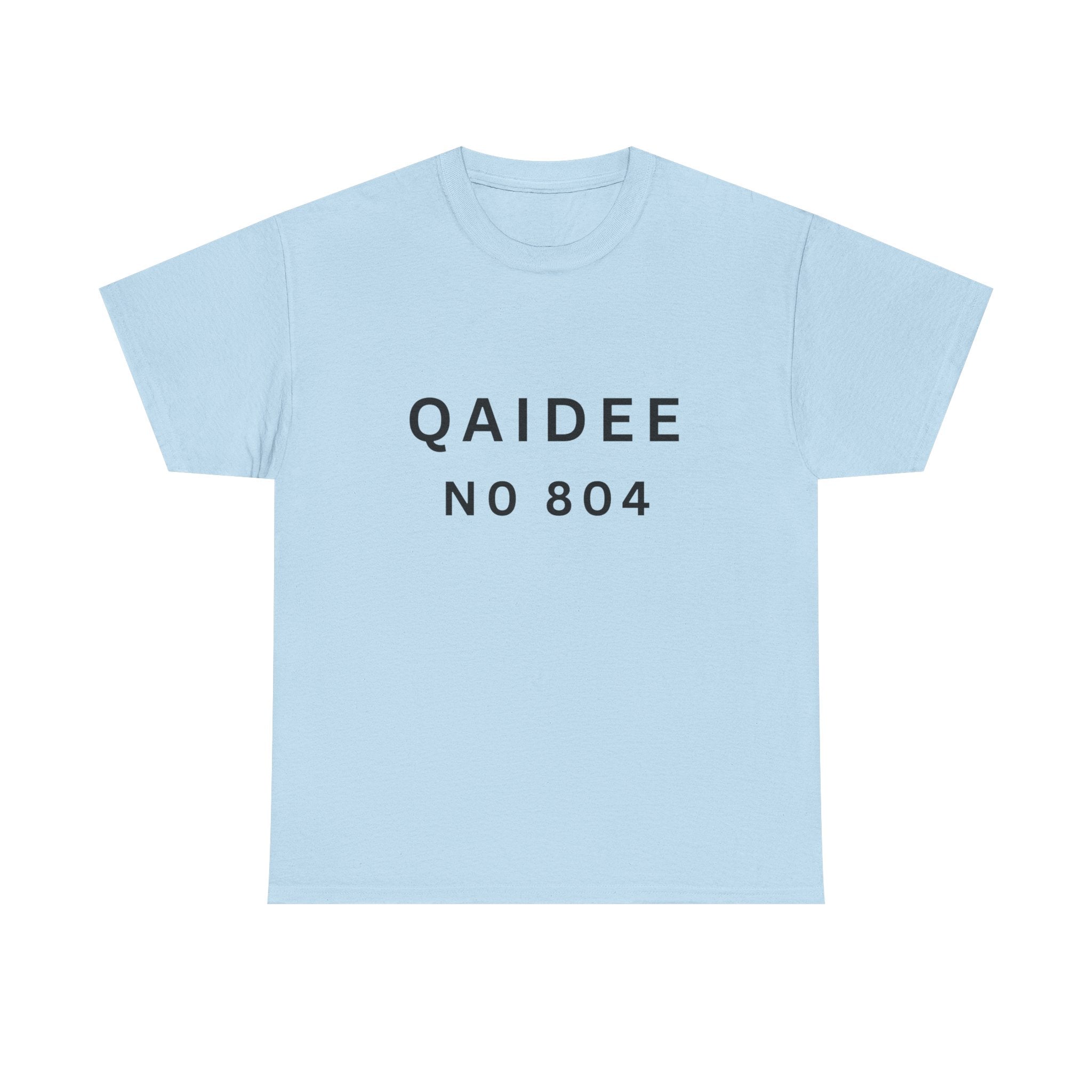 QAIDEE No 804 T‑Shirt — Minimalist Text Graphic Tee