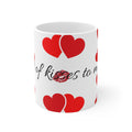 Coffee Mug — "A Lot of Kisses to My" Red Heart Pattern (11oz, 15oz)