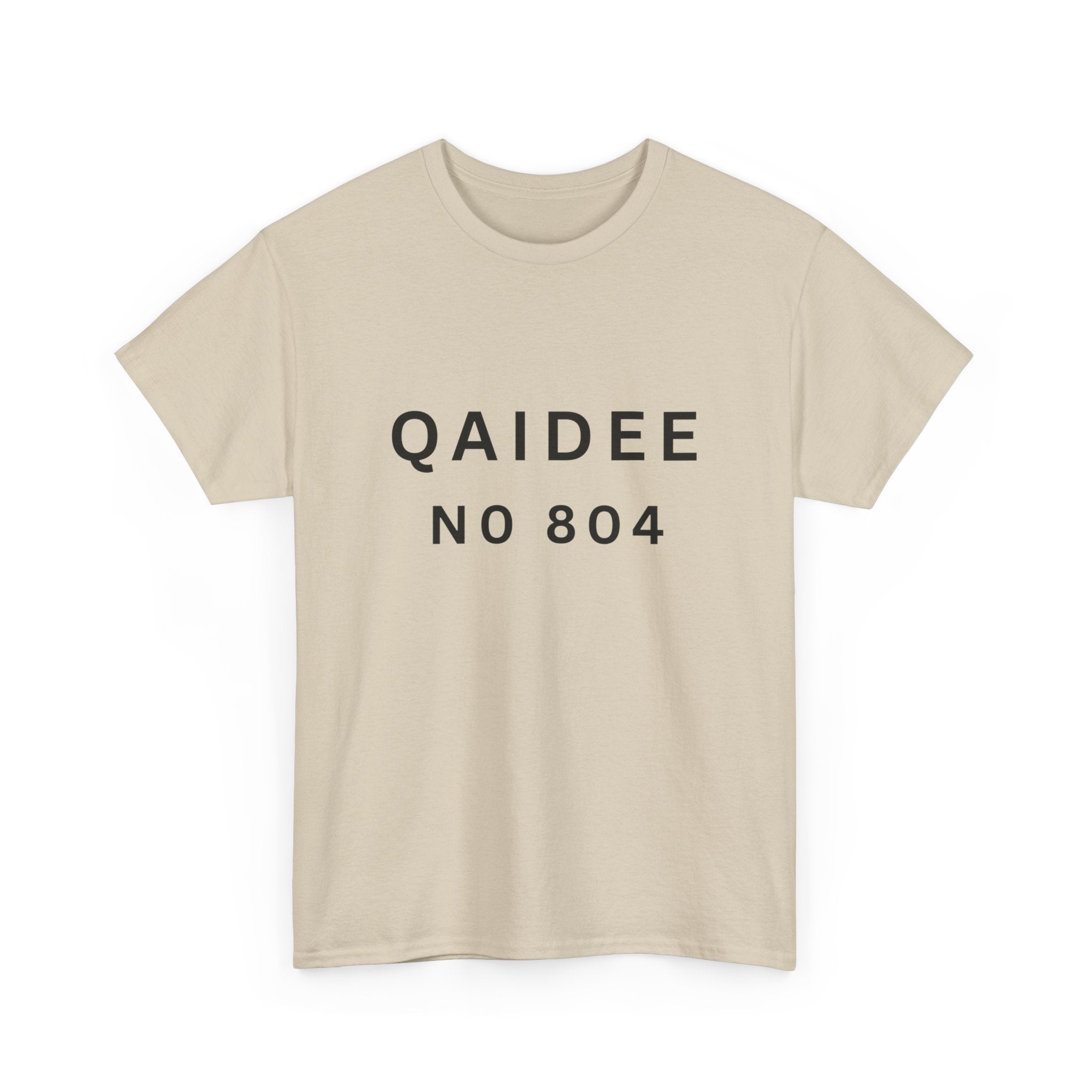 QAIDEE No 804 T‑Shirt — Minimalist Text Graphic Tee